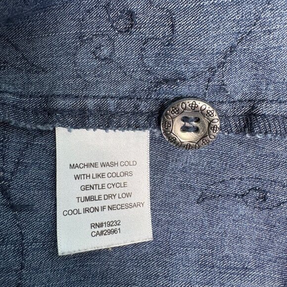 Alfred Dunner Denim Jacket Womens Size 20W Embroidered Paisley Floral Buttons - Picture 6 of 8